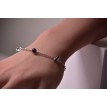 Bracelet Bleu Brillant en argent 925 avec perles bleu nuit et anneaux strass – Élégance lumineuse Bracelet Bleu Brillant en argent 925 avec perles bleu nuit et anneaux strass – Élégance lumineuse