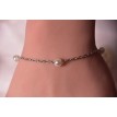 Bracelet Pure en argent 925 avec quatre perles blanches – Élégance minimaliste et durable