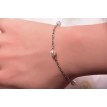 Bracelet Pure en argent 925 avec quatre perles blanches – Élégance minimaliste et durable