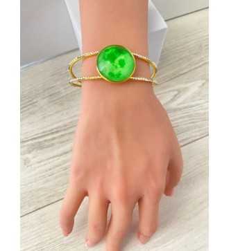 Nature Jonc –Bracelet jonc ajustable plaqué or 24 K 