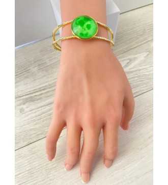 Nature Jonc –Bracelet jonc ajustable plaqué or 24 K 