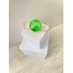 Nature Jonc – Bracelet jonc ajustable en acier inoxydable plaqué or 24 K avec pendentif en verre  Nature Jonc – Bracelet jonc ajustable en acier inoxydable plaqué or 24 K avec pendentif en verre