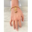 Papillon Doré – Bracelet fin en acier inoxydable plaqué or 24 K avec pendentif double Papillon Doré – Bracelet fin en acier inoxydable plaqué or 24 K avec pendentif double