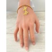 Papillon Doré – Bracelet fin en acier inoxydable plaqué or 24 K avec pendentif double Papillon Doré – Bracelet fin en acier inoxydable plaqué or 24 K avec pendentif double