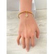 Trèfle Fin – Bracelet raffiné en acier inoxydable plaqué or 24 K avec pendentif trèfle Trèfle Fin – Bracelet raffiné en acier inoxydable plaqué or 24 K avec pendentif trèfle