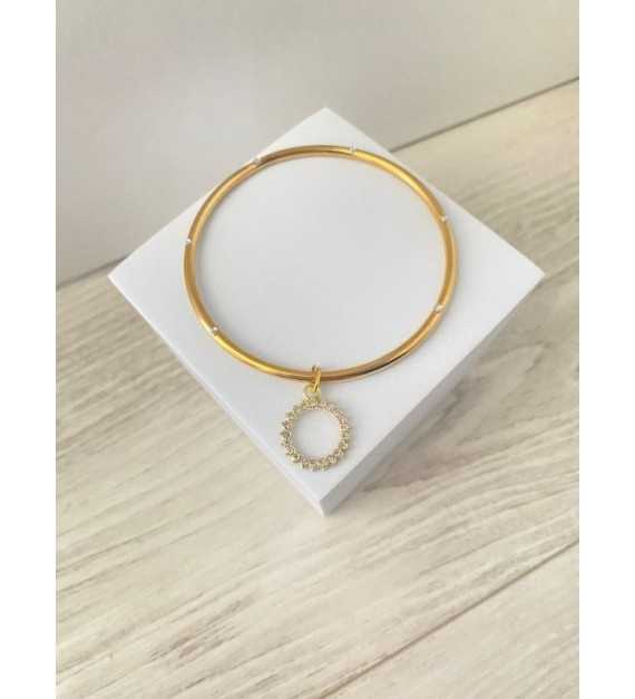Bracelet Soleil Brillant – Plaqué or 24K et zircon scintillant AU2bijoux