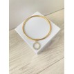 Soleil Brillant – Bracelet fin en acier inoxydable plaqué or 24 K avec pendentif Soleil Brillant – Bracelet fin en acier inoxydable plaqué or 24 K avec pendentif