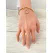 Soleil Brillant – Bracelet fin en acier inoxydable plaqué or 24 K avec pendentif Soleil Brillant – Bracelet fin en acier inoxydable plaqué or 24 K avec pendentif