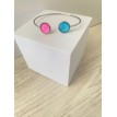 Manchette ajustable Deux Couleurs – Argent cabochons