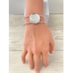 Effet Diamant Bracelet jonc ajustable argent 925 avec pendentif Effet Diamant Bracelet jonc ajustable argent 925 avec pendentif