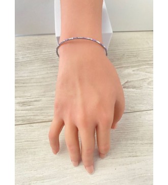 Machette ajustable argent 925 avec cabochon violets