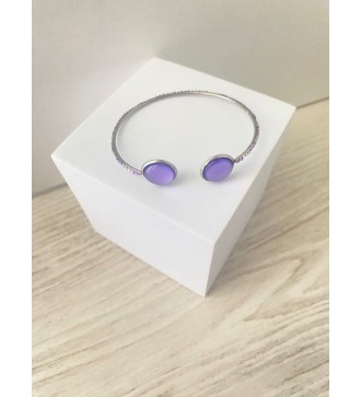 Machette ajustable argent 925 avec cabochon violets