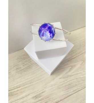 Bracelet artisanal Violette – Argent 925 et pierres violettes scintillantes