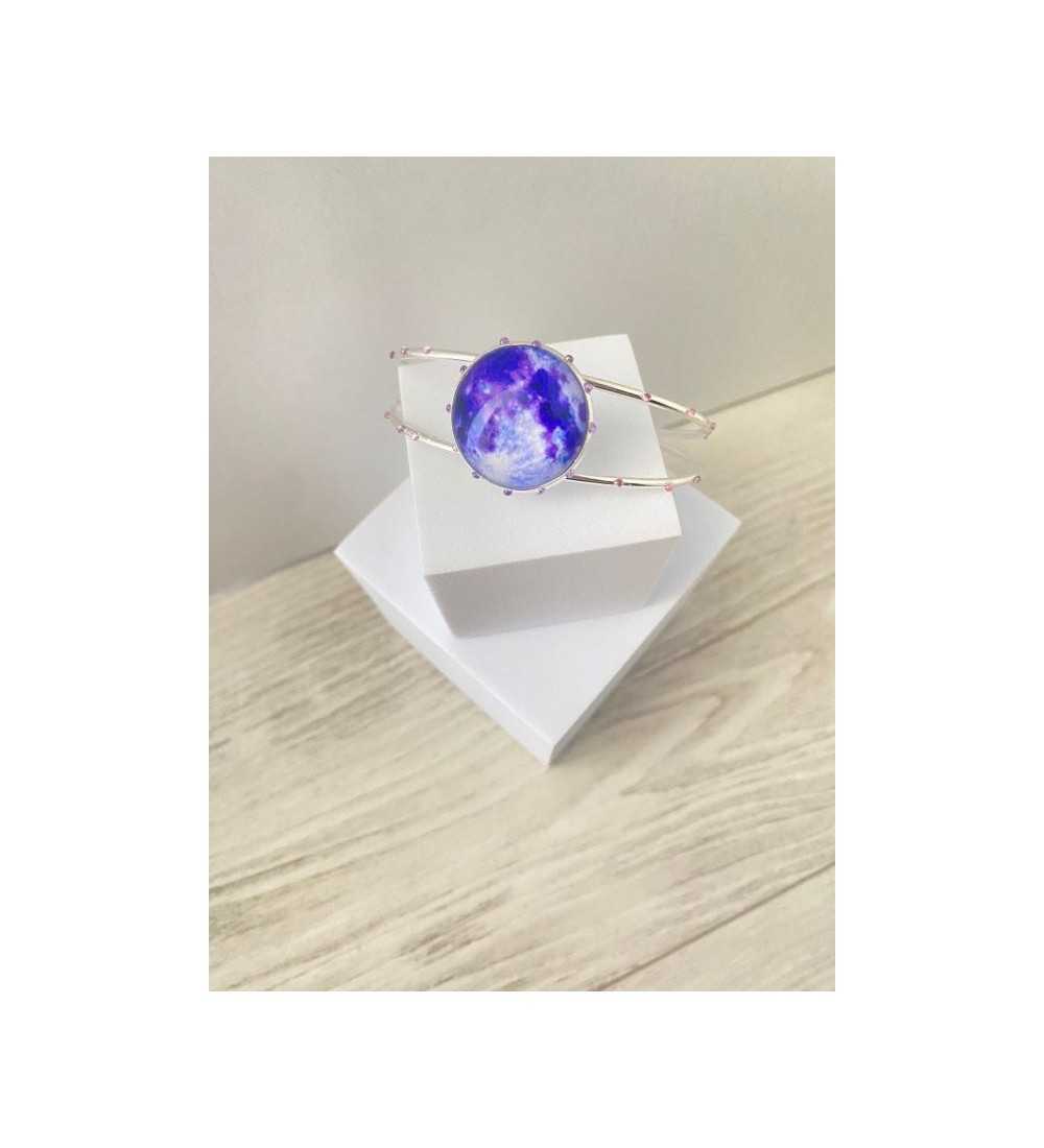 Bracelet artisanal Violette – Argent 925 et pierres violettes scintillantes