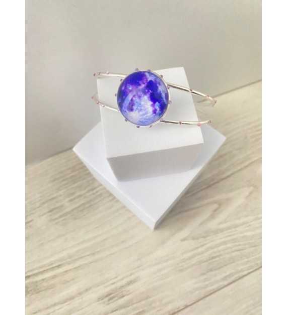 Bracelet artisanal Violette – Argent 925 et pierres violettes scintillantes