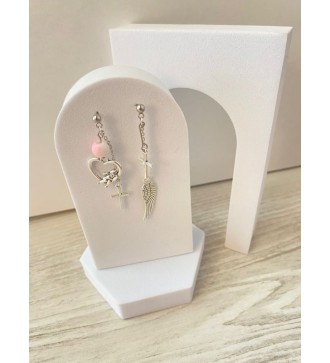 Boucles d'oreilles pendantes en argent avec pendentif ange