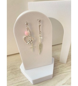 Boucles d'oreilles pendantes en argent avec pendentif ange