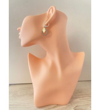 Boucles d'oreilles pendantes en argent 925 avec strass