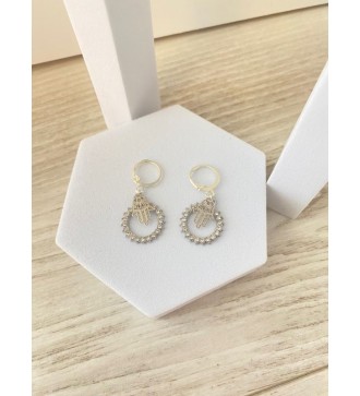 Boucles d'oreilles pendantes en argent 925 avec strass
