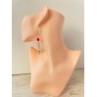 Boucles d’oreilles pendantes Croix Infini en argent 925 avec perles rouges en verre transparent Boucles d’oreilles pendantes Croix Infini en argent 925 avec perles rouges en verre transparent