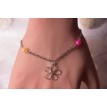 Joie Argent – Bracelet ajustable perles jaunes et fuchsia en acier inoxydable argent Joie Argent – Bracelet ajustable perles jaunes et fuchsia en acier inoxydable argent
