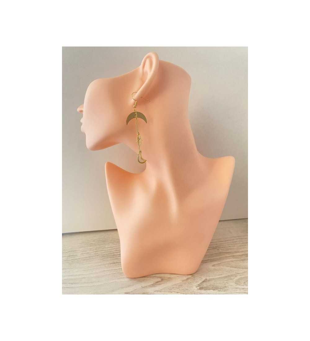 Boucles d’oreilles or 24K Doubles Lunes – Élégance et symbolique protectrice