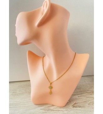 Collier or 24K avec pendentif soleil et main de Fatma