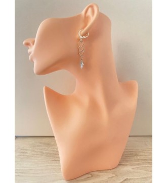 Boucles d'oreilles argent 925 trio de cœurs et main de Fatma