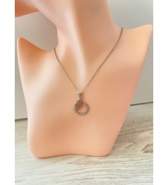 Collier en acier inoxydable avec pendentif main de Fatma