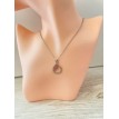 Energie Divine – Collier en acier inoxydable plaqué argent 925 avec pendentif rond zirconium 