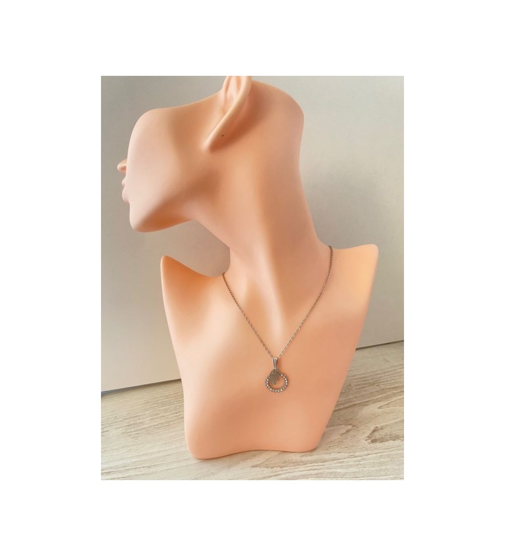 Collier en acier inoxydable avec pendentif main de Fatma
