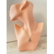 Energie Divine – Collier en acier inoxydable plaqué argent 925 avec pendentif rond zirconium 