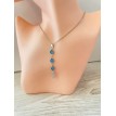 Garde de l'esprit – Collier en acier inoxydable plaqué argent 925 avec pierre bleue, main de Fatma  Garde de l'esprit – Collier en acier inoxydable plaqué argent 925 avec pierre bleue, main de Fatma