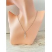 Amour Infini – Collier en argent 925 avec pendentif cœur et croix ornés de strass diamant