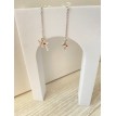Boucles d’oreilles Lettre Souvenir en argent 925 avec pendentif enveloppe et croix en strass rouge