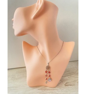 Collier en acier inoxydable avec rosace main de Fatma