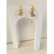 Signe du Papillon – Boucles d’oreilles créoles plaqué or 24 K avec pendentif papillon  Signe du Papillon – Boucles d’oreilles créoles plaqué or 24 K avec pendentif papillon