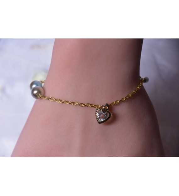 coeur de Glace – Bracelet en acier inoxydable plaqué or 24K 