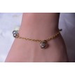 coeur de Glace – Bracelet en acier inoxydable plaqué or 24K avec pendentif cœur et perles élégantes coeur de Glace – Bracelet en acier inoxydable plaqué or 24K avec pendentif cœur et perles élégantes