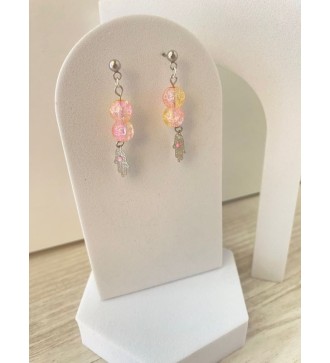 Boucles d'oreilles pendantes en argent 925 avec strass