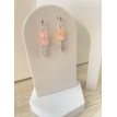 Boucles d’oreilles Verre et Fatma en argent 925 avec strass rose et perles en verre Boucles d’oreilles Verre et Fatma en argent 925 avec strass rose et perles en verre