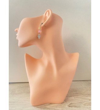 Boucles d'oreilles pendantes en argent 925 avec strass