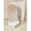 Verre Orangé – Boucles d’oreilles pendantes plaqué or 24 K avec perle en verre orange  Verre Orangé – Boucles d’oreilles pendantes plaqué or 24 K avec perle en verre orange