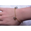 coeur de Glace – Bracelet en acier inoxydable plaqué or 24K avec pendentif cœur et perles élégantes coeur de Glace – Bracelet en acier inoxydable plaqué or 24K avec pendentif cœur et perles élégantes
