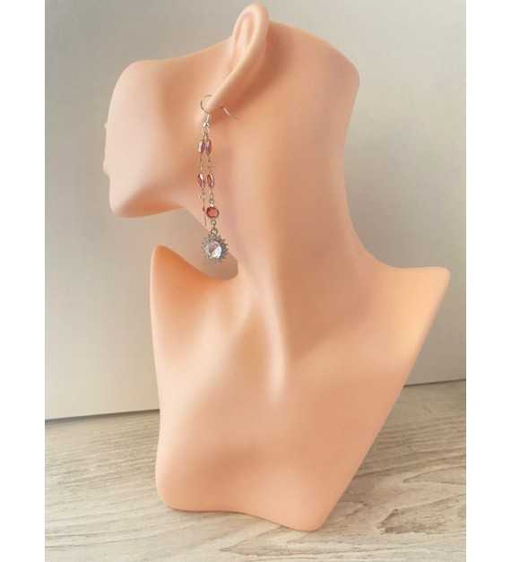 Boucles d’oreilles Main en Rose – création artisanale