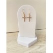 Croix Divine – Boucles d’oreilles pendantes plaqué or 24 K avec croix en strass scintillants Croix Divine – Boucles d’oreilles pendantes plaqué or 24 K avec croix en strass scintillants