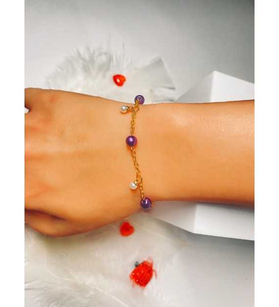 Violine – Bracelet en acier inoxydable plaqué or 24K 