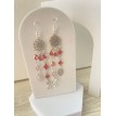 Boucles d’oreilles pendantes en argent 925 avec rosace sculptée et main de Fatma protectrice