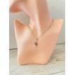 Messager – Collier en chaîne argent 925 avec pendentif enveloppe et croix en strass rouge Messager – Collier en chaîne argent 925 avec pendentif enveloppe et croix en strass rouge