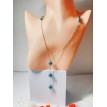 Cascade Vert Sapin – Collier argenté en acier inoxydable avec perles vert sapin élégantes 